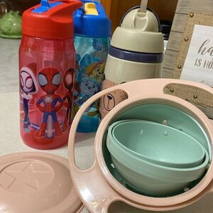 Toddler bundle 3cups 1 non spill saucer bowl